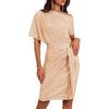 Shiny Sequin Trim One-Shoulder Beaded Mesh Formal Dress for Women