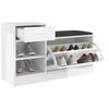 Shoe Bench High Gloss White 94.5x31x57 cm Engineered Wood