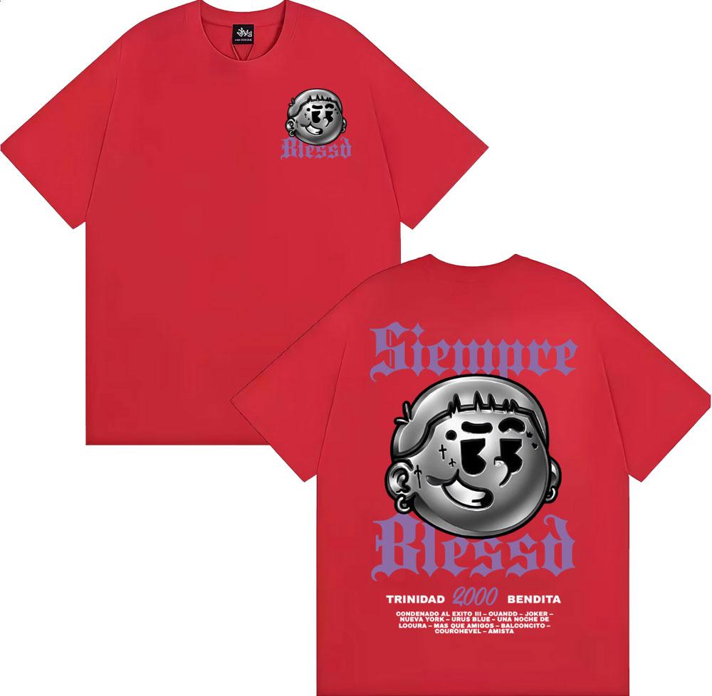 Rapper Blessd Sisabe Album Merch T Shirts Men Harajuku Hip Hop Vintage Tshirt Casual ONeck 100 Cotton Oversized T Shirt