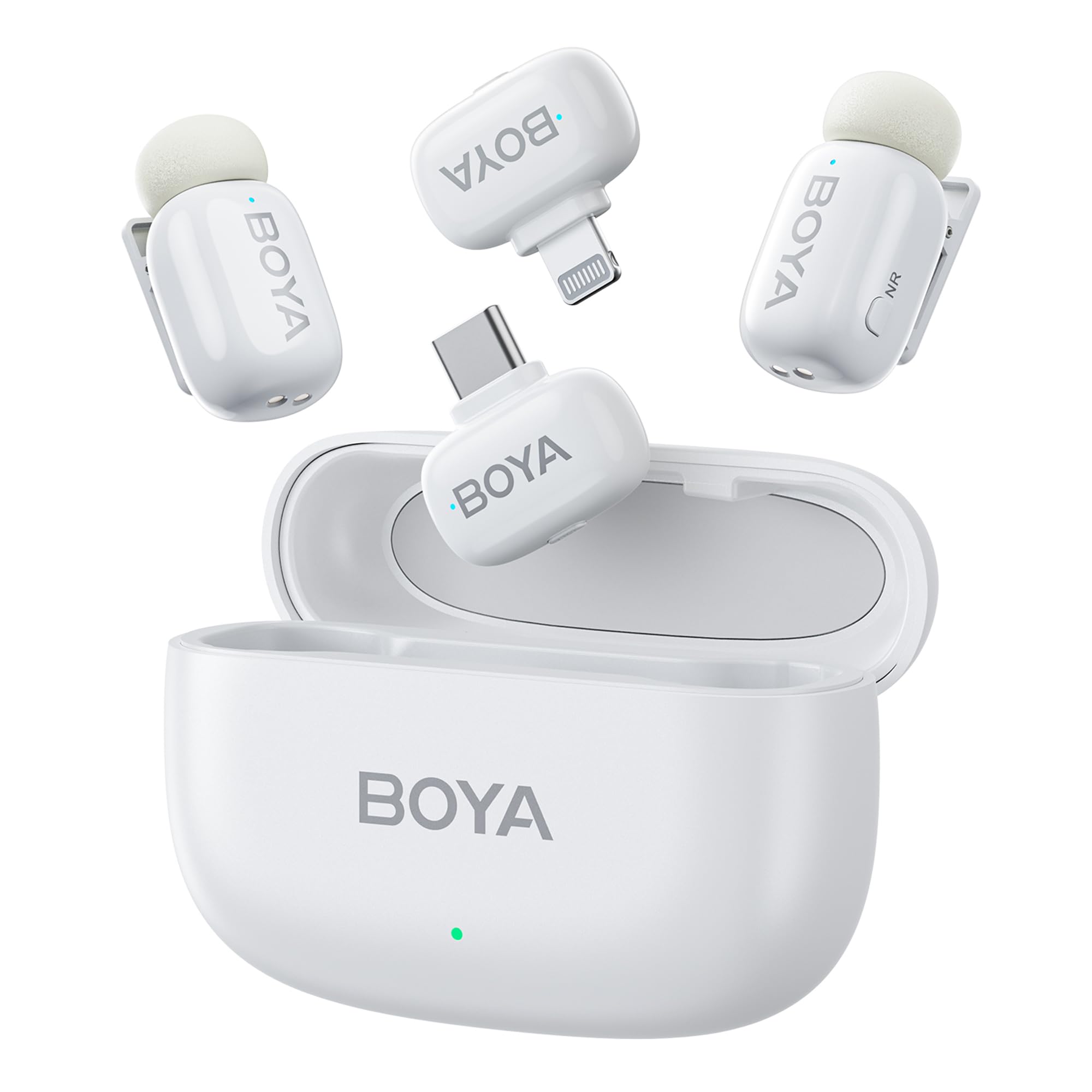 

BOYA mini Wireless Microphone with Connectors and Noise Cancellation Thumb-Sized Type-C/Lightning 3-Level