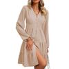 2025 New Spring and Autumn Versatile Commuter Elegant Solid Color Lotus Leaf Slim Dress