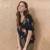ViVid Print V Neck Short sleeVe Knit Cardigan Zc08qd008on