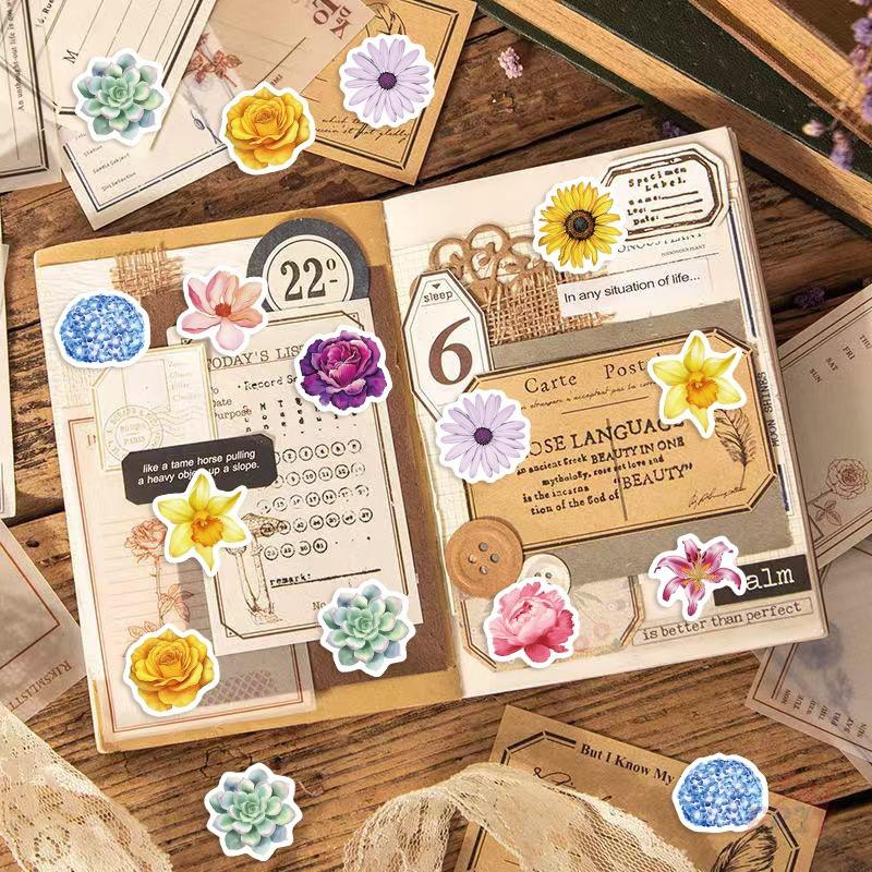500Pcs/Roll Flowers In Blossom Kids Rewards Stickers - DIY Scrapbooks Album Decor Sealing Label Decals