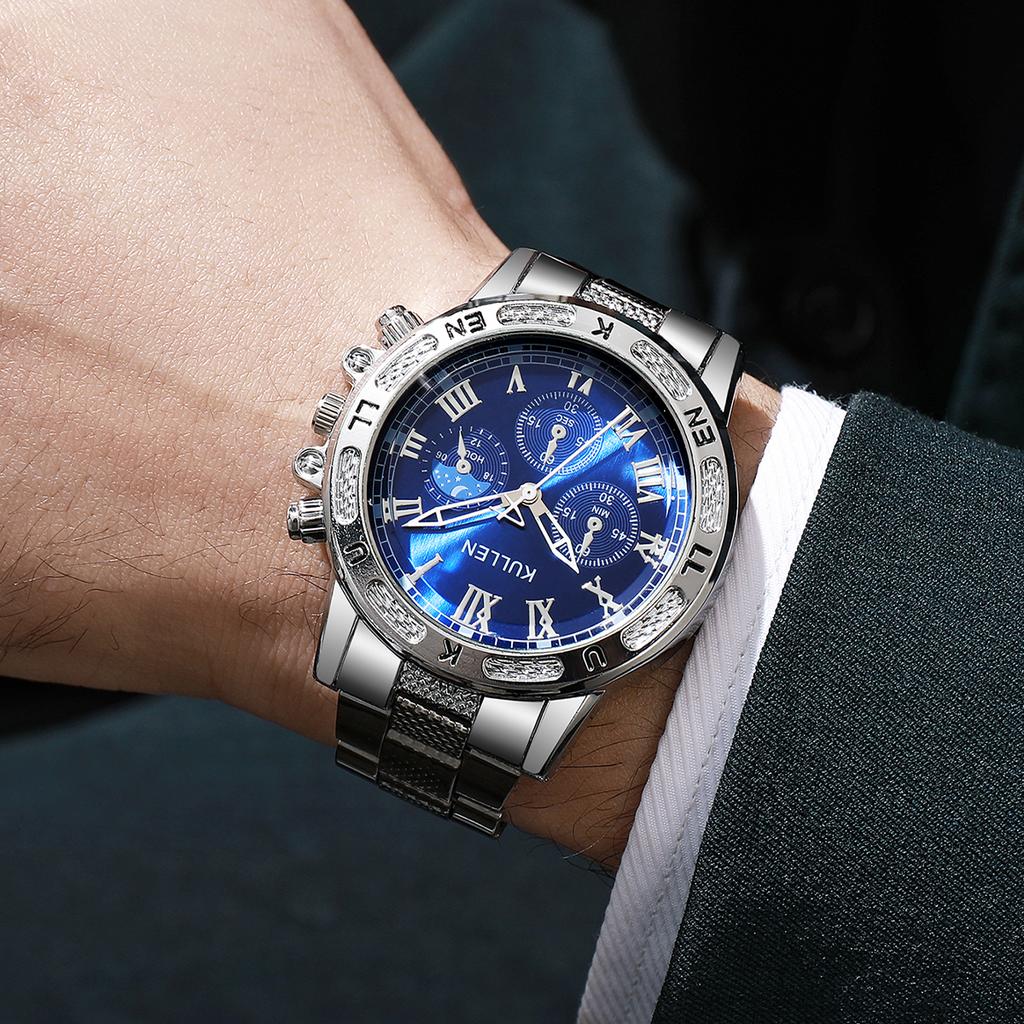 Luxury Large Dial Mens Quartz Watch Fashion Men Business Wristwatches Reloj Hombre