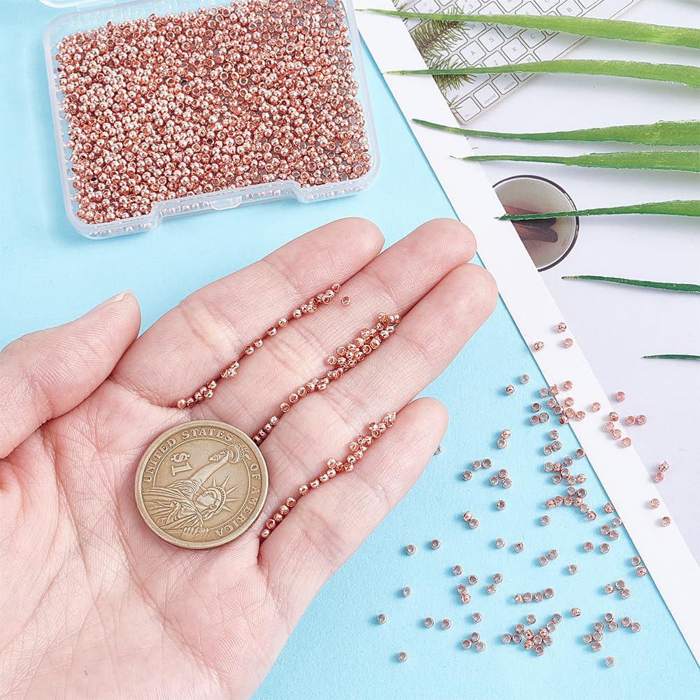 2000Pcs Brass Crimp Beads, Rondelle, Light Gold, 2x1.2mm, Hole: 1.2mm