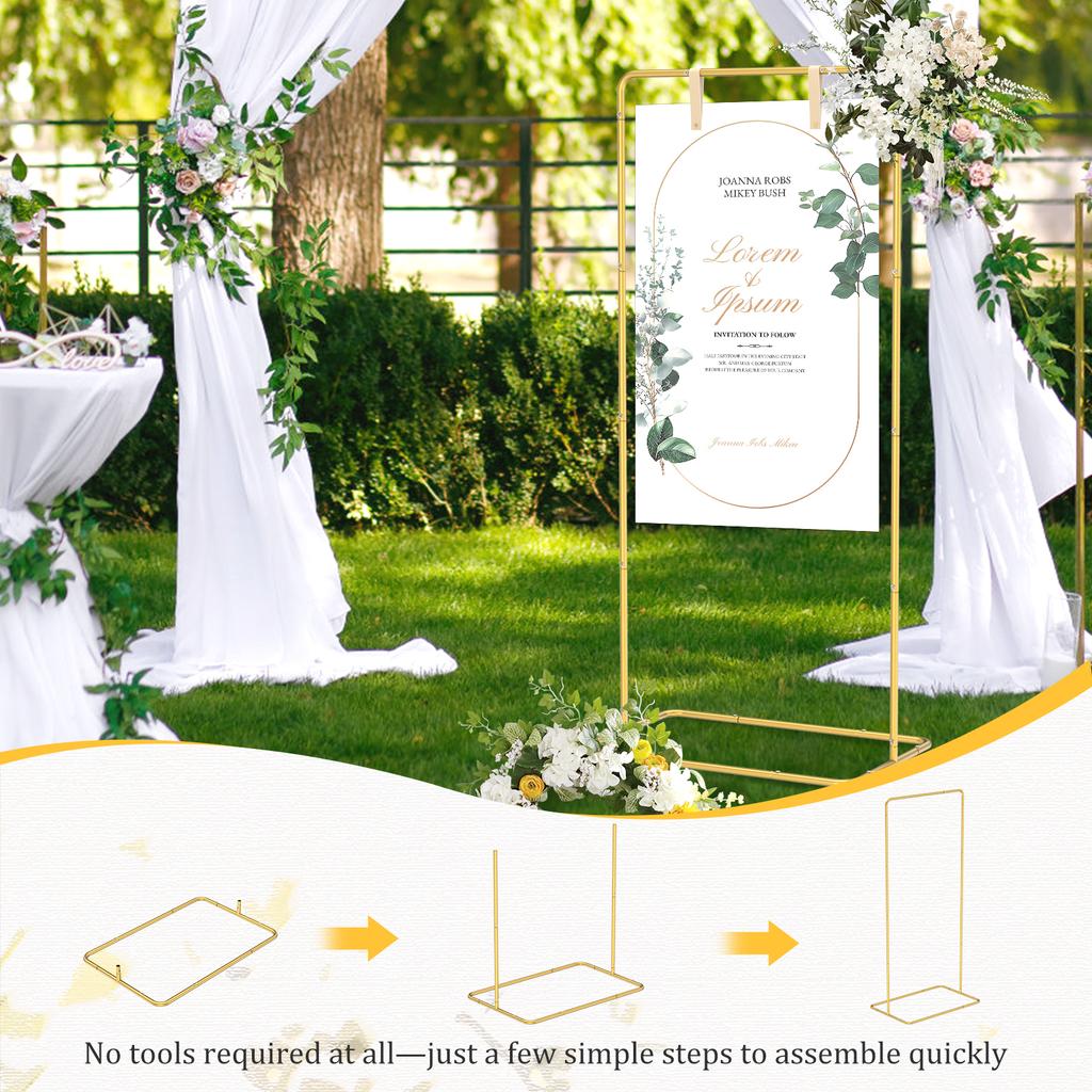 Metal Wedding Decoration Sign Stand Adjustable Welcome To Our Wedding Sign Holder Seating Chart Stand Easel for Party Display