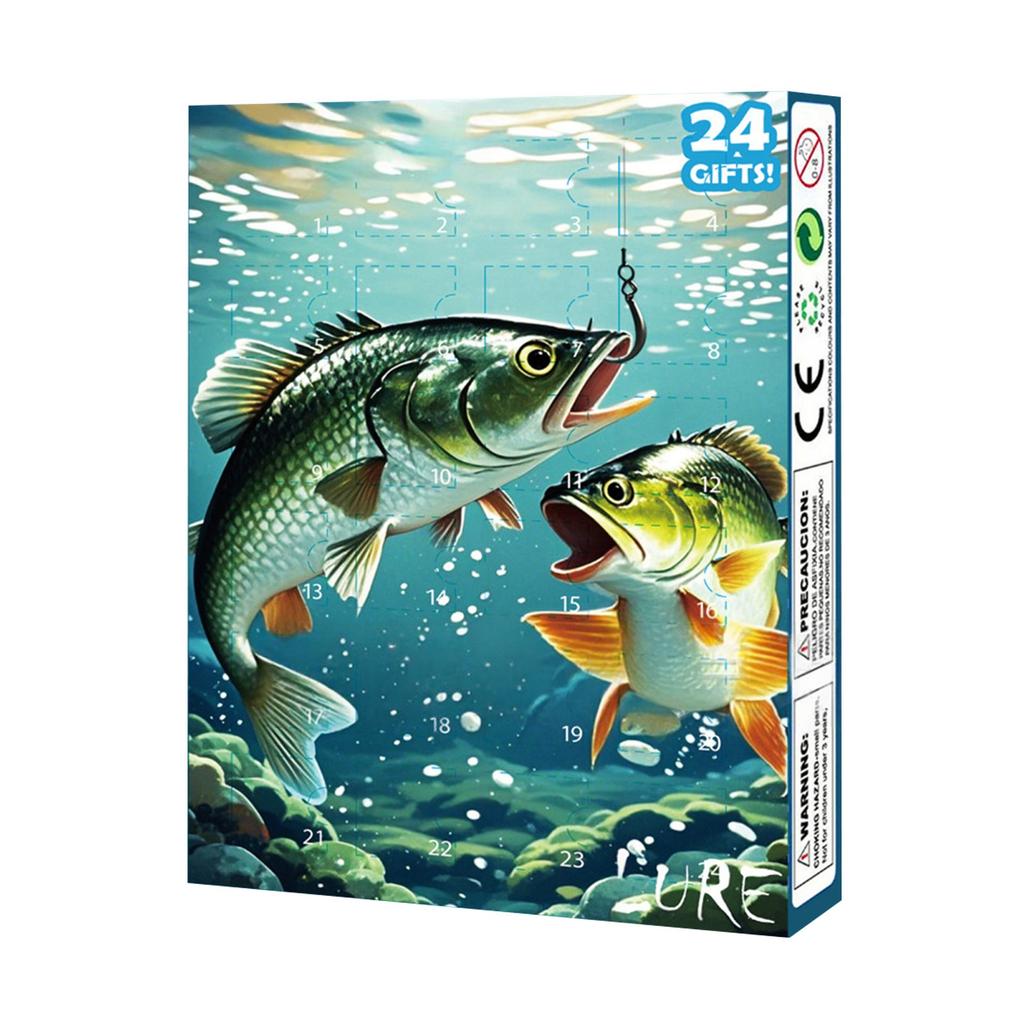 Advent Calendar Fishing Christmas Countdown - 24 Days Fishing Lures Set For Fisher Adult Men Teen Boys - 2025 Xmas Surprise Gift