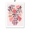 Abstract Woman Wall Art Canvas Painting Pink Red Line Body Flower Vase Living Room Decor Posters And Prints Home Wall Pictures