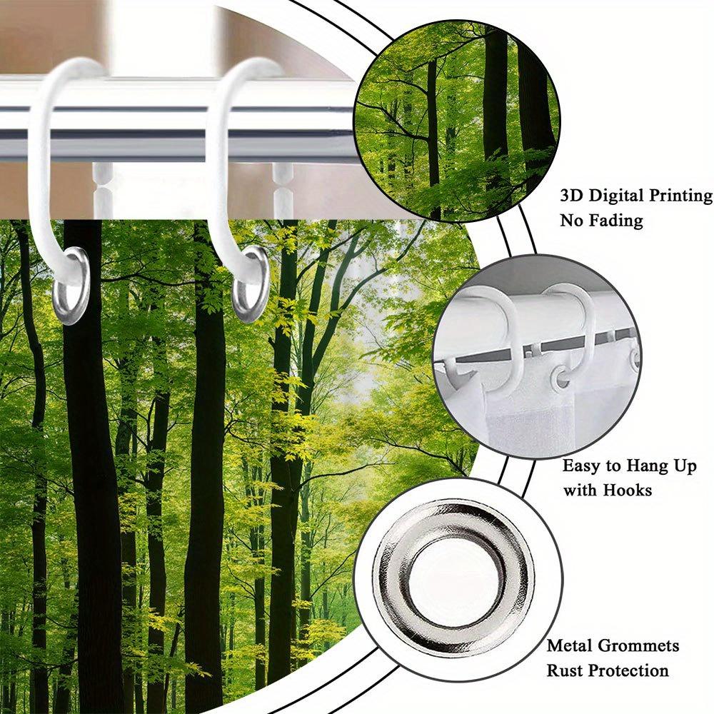 Sonniger Waldweg Wasserdichter Duschvorhang für Badezimmerdeko