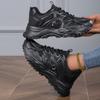 TUINANLE Woman's Sports Shoes Black Mesh Breathable Platform Sneakers Female Casual Thick Soled Dad Shoes