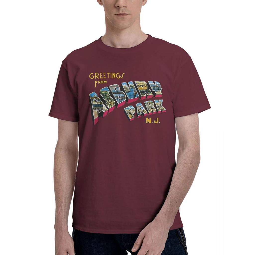 Greetings From Asbury Park NJ 1 100 Cotton Casual Breathable Confortable T Shirt High End Mens Clothing Clothes Men