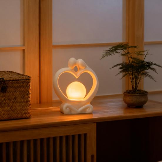 Minimalist Couple Night Light Ceramic Couple Statue Holding The Lamp Abstract Art Couple Figurine Nightlight for Home Bedroom Nightstand Decoration