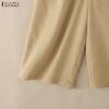 ZANZEA Women Casual Solid Color Loose Summer Capris Pants