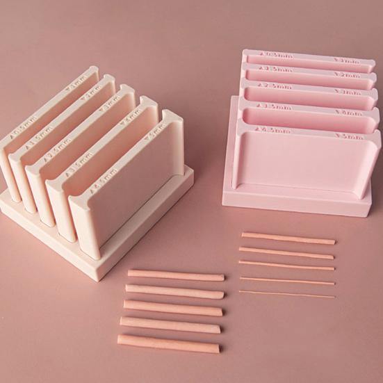 Polymer Clay Thickness String Roller Tool 10 Size 0.5-5mm Pottery Teaching Rolling Mud Stick with Storage Base Clay Roller Guide for Jewelry Making