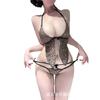 Large size hot girl erotic underwear sexy leopard text three-point flirting uniform pure desire seduction suit qqny