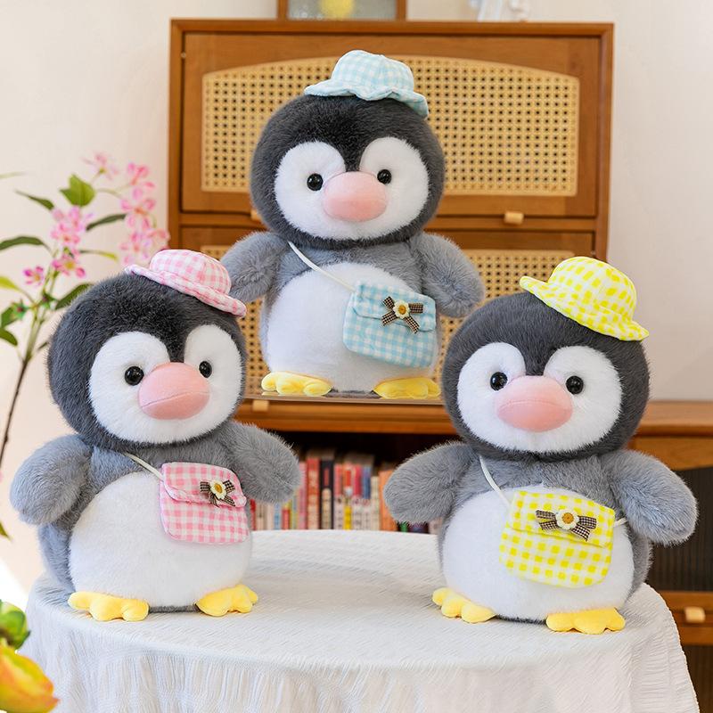 Satchel Penguin Squad Plush Toy Cute Hat Penguin Doll Doll Children Sleeping Pillow