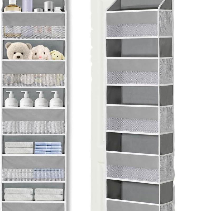 Over the Door Organizer Storage 5 Shelf Hanging Door Organizer with 5 Large Capacity Pockets for Bedroom Bathroom 1pcs