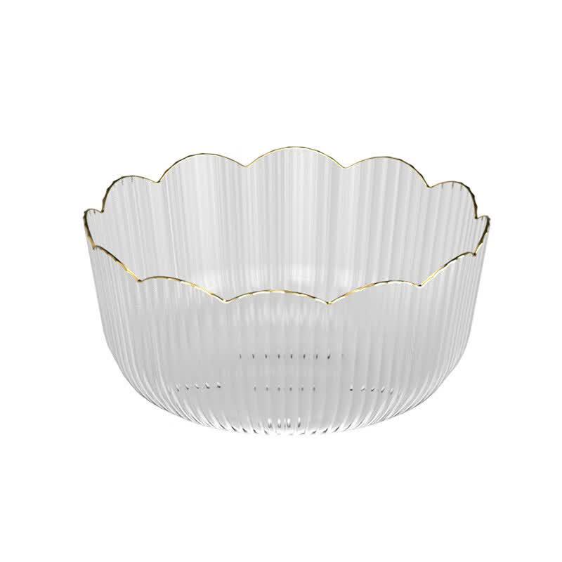 European Style Gold Rim Plastic Serving Bowl