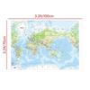 World Map Wall Mural Physical Topographic Map Poster Wallpaper for Living Room Office Study Education School Classroom Large Wall Decor art