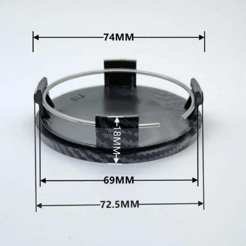 4pcs ABS 74mm ( 69mm I.D) Carbon Fibre Car Wheel Center Caps Rim Hubcaps Centre Cover Wheels Hub Lid Replace Styling Accessories