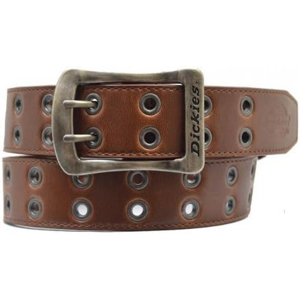No [dickies] Eyelet Double Pin Pu Leather Belt Ds0126c 02  Dark Brown