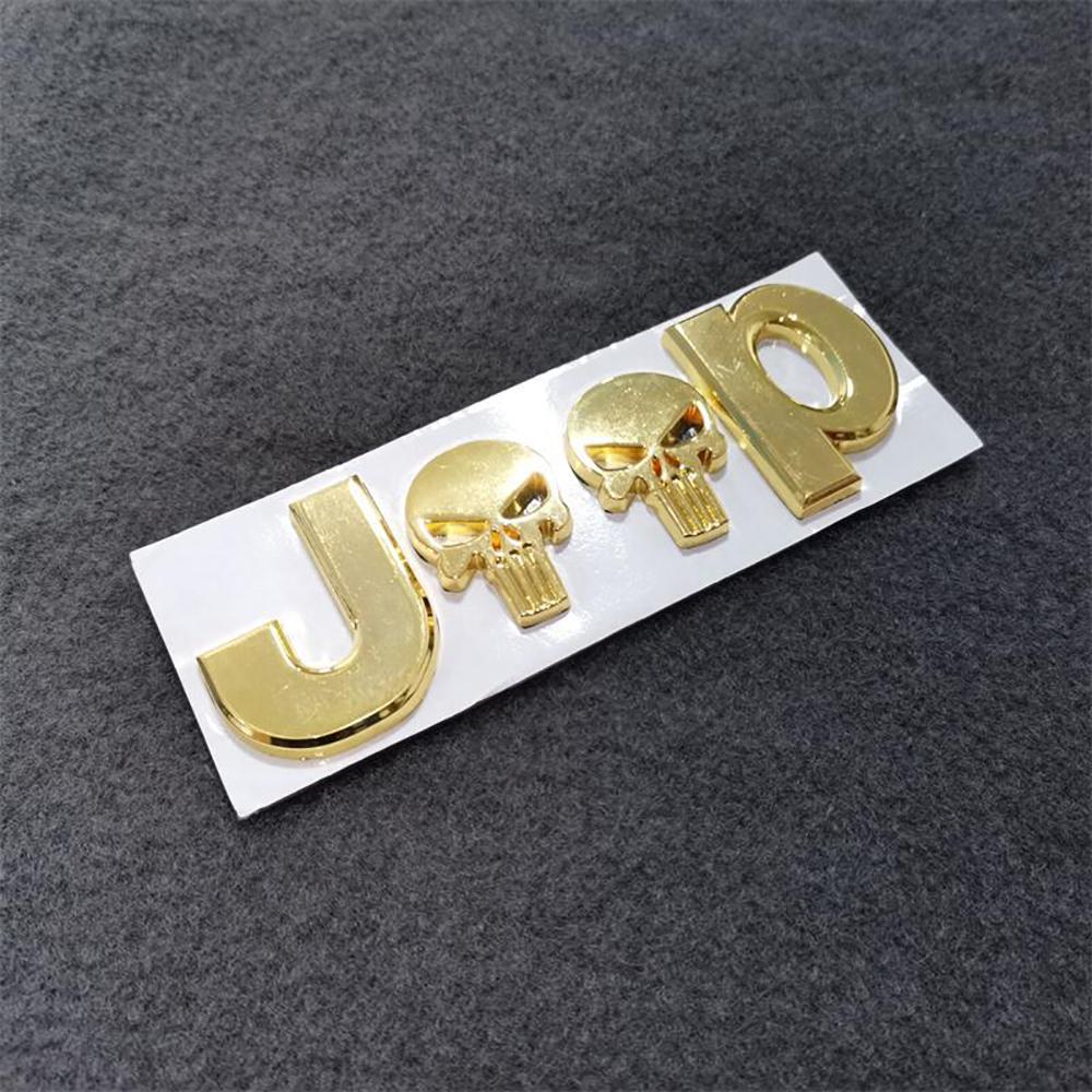 Auto Car Tail Rear Side 3D Metal Emblem Badge Sticker Skull Decals Styling Stickers Decal For Jeep Cherokee Wrangler Trunk