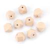 50pcs Wood Handmade DIY Wood Wooden Beads Hexagon Shape Smooth Surface Polyhedron Beads 20mm Geometric Beads Farmhouse Decor