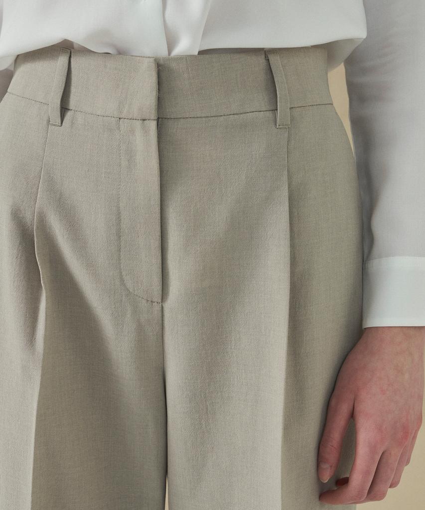 210EDIT Women'S Cool Silky Nen Pintuck Wide Slacks _Ze2Pt520_Sbe
