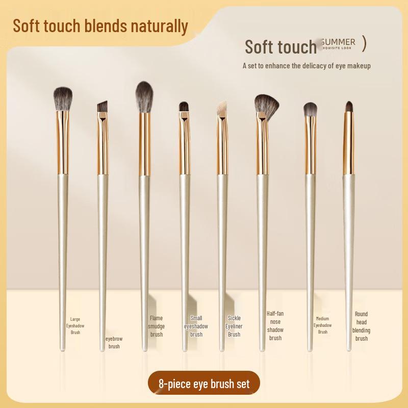 15-Piece Gold Makeup Brush Set: Includes Eyebrow, Eyeshadow, and Powder Brushes