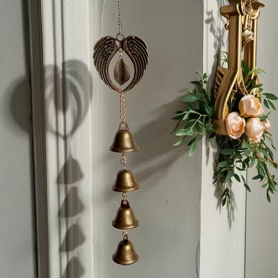 1 Piece Metal Wind Chime, Wrought Iron Hanging Ornament With Chain, Outdoor Garden Decoration, Home Decoration, Bell