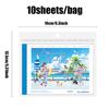 Mr. Paper,Sweet Landscape Stickers Pack of 10 Large Size Holiday Seaside Cherry Blossom Decorative Stickers for Handbooks Gifts