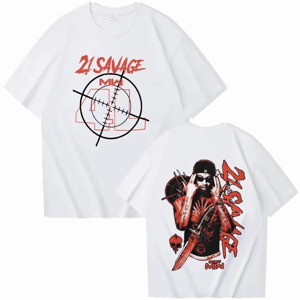 21 Savage American Dream T-Shirts Harajuku Hip Hop O-Neck Short Sleeve Shirts Fans Gift High Quality Cotton Summer Fashion Loose