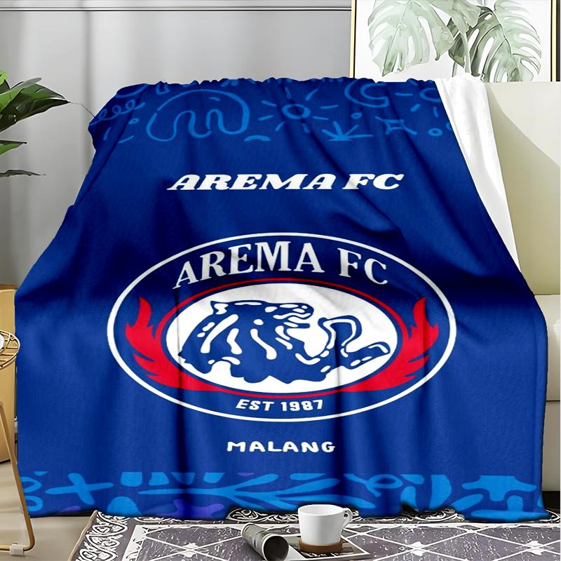 1PC Arema Football club Printed Soft Flannel Blanket Throw for Adult Bedroom Living Room Sofa Camping Travel Fan gifts Christmas Gifts