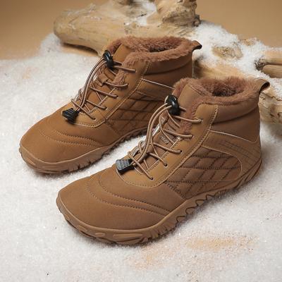 Fashion Winter Men Snow Boots Canvas Sneakers Outdoor with Fur Warm Hiking Shoes High Top Big Size 48 Plush Cotton Shoes Men Boats