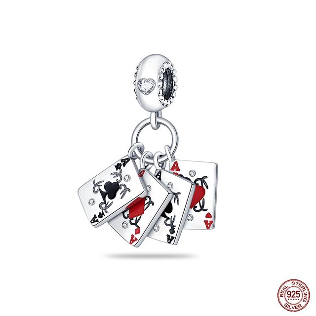 New 925 Sterling Silver Red Color Series Heart Shape Charms Beads Lucky Jewelry Gifts