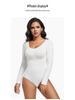 Women's Plus Size Seamless Body Shaping Long Sleeve Bodysuit with Tummy Control