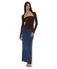 Partimento Woman Pwc Folding Waist Jersey Maxi Skirt_Navy