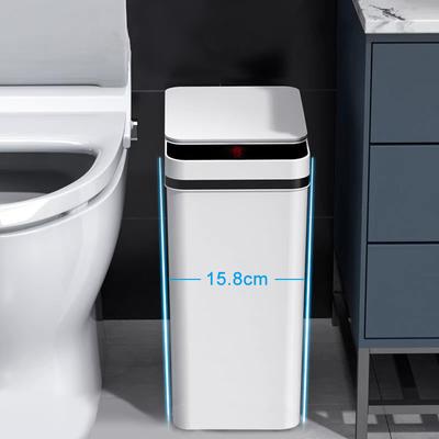 Narrow Smart Trash Can Automatic Sensor Trash Bin Waterproof Dustbin for Bathroom Toilet Waste Bins Home Kitchen Garbage Cube