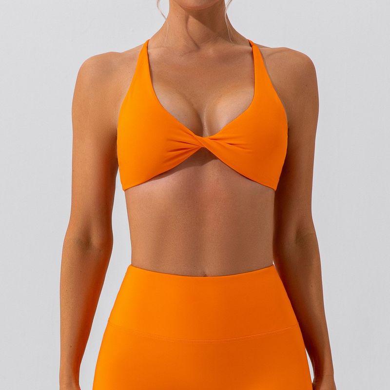 

Fashion Sling Beautiful Back Cross Sports Intimates Women s Bubble Wrap Running Quick-Drying Workout Bra Pilates Yoga Vest Orange XL/10