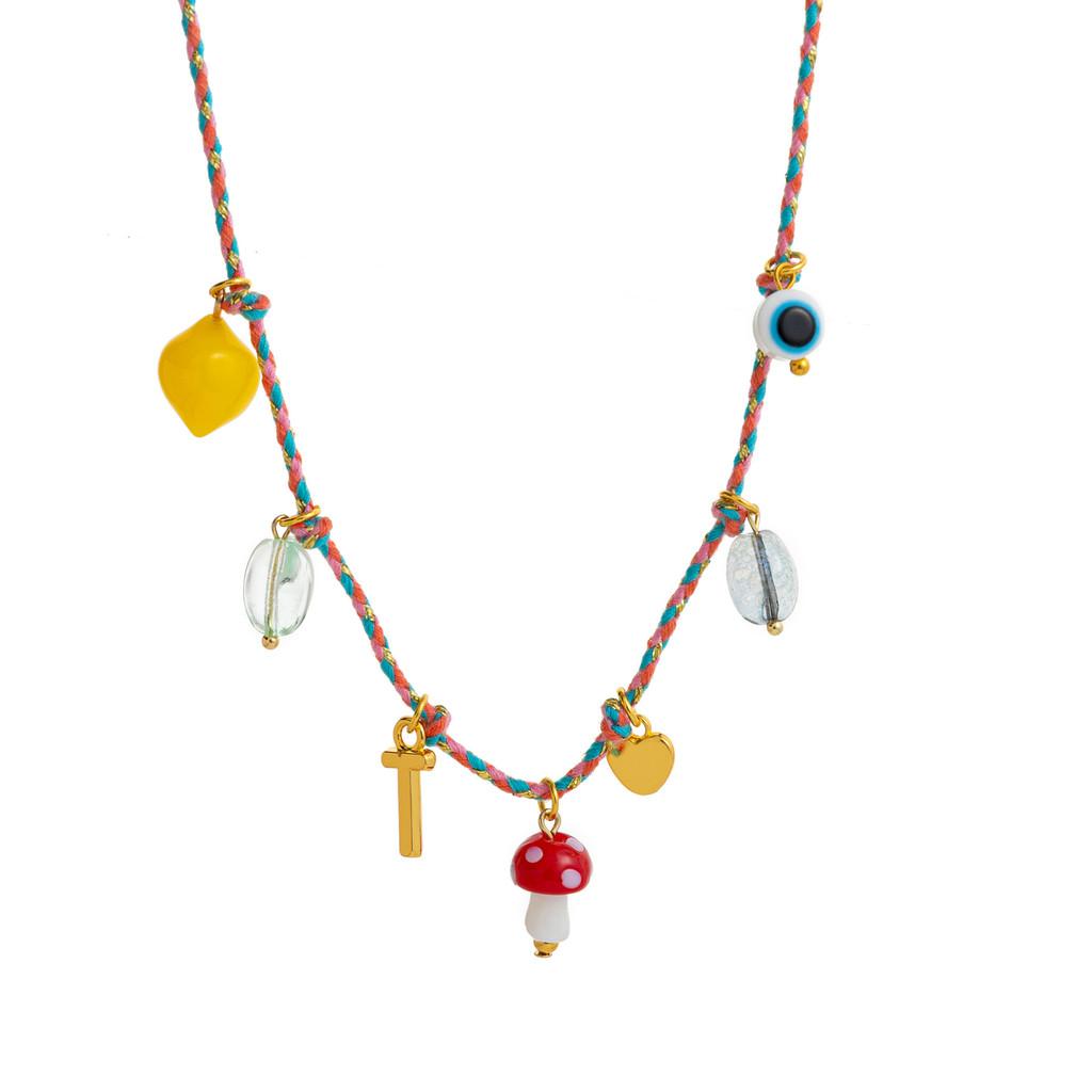 Titanium Steel Necklace With Braided Chain For Summer Fashion Accessories