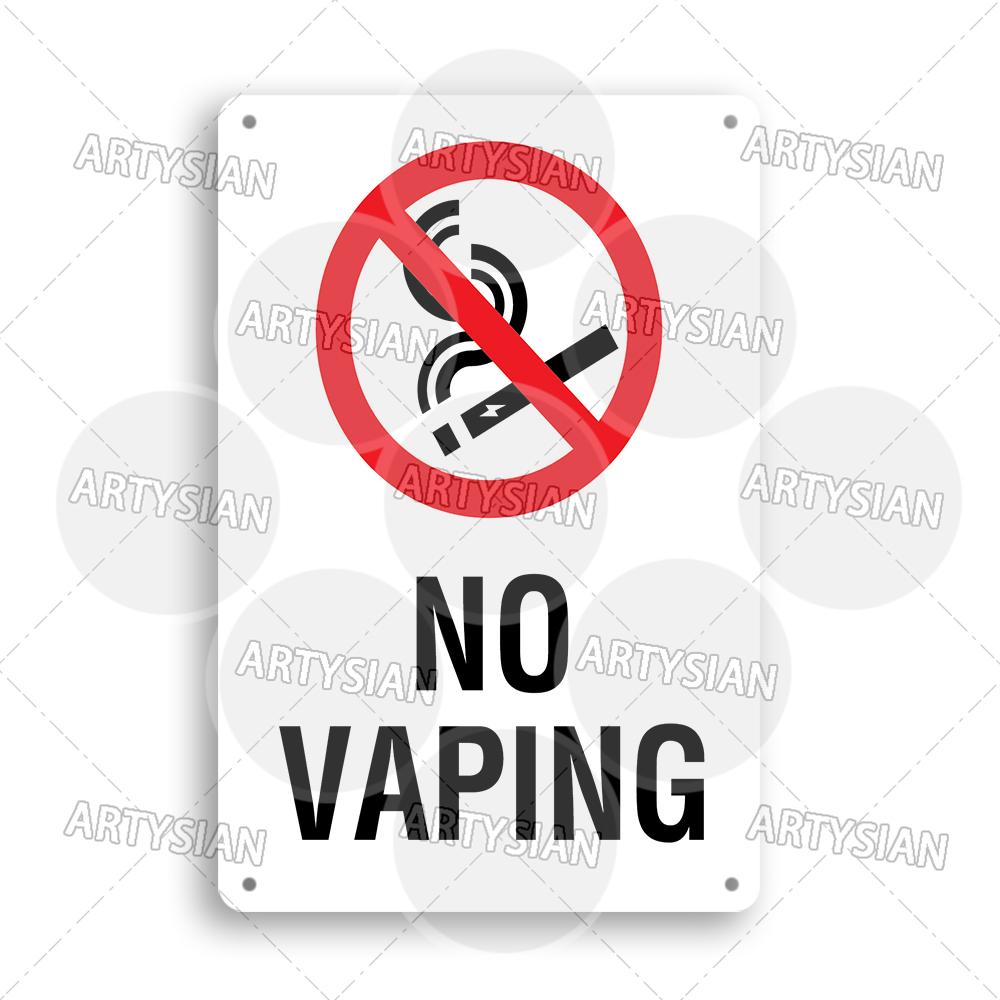 No Smoking Metal Sign No Vaping Smoke-Free Zone Smoking Permitted Plaque Auahi Kore Designated Smoking Area No Open Flames
