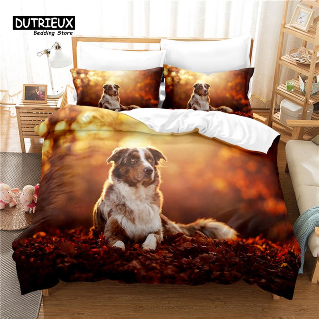 

Комплект из 3 пододеяльников, красивый комплект постельного белья для собак, мягкий, удобный, дышащий пододеяльник, для декора спальни и гостевой комнаты EU single(135x200cm)