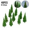 40 Stück Modellbäume für Zug Eisenbahn Diorama Wargame Park Landschaft Kulisse Plastik Grün Künstliche Bäume Figuren