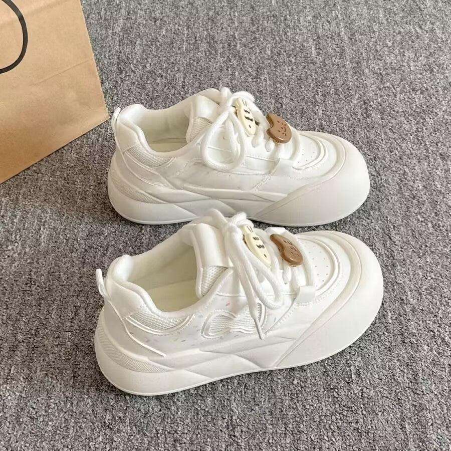 

New Mesh Breathable Board Shoes, Women s Thick-soled Shoes, and Niche Bread Shoes 40