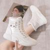 Fashion Cotton With Laces Plain Chunky Woman Shoes Lace-up Sneakers Large Size Warm On Offer Chic and Elegant Goth Snow Boots for Women
