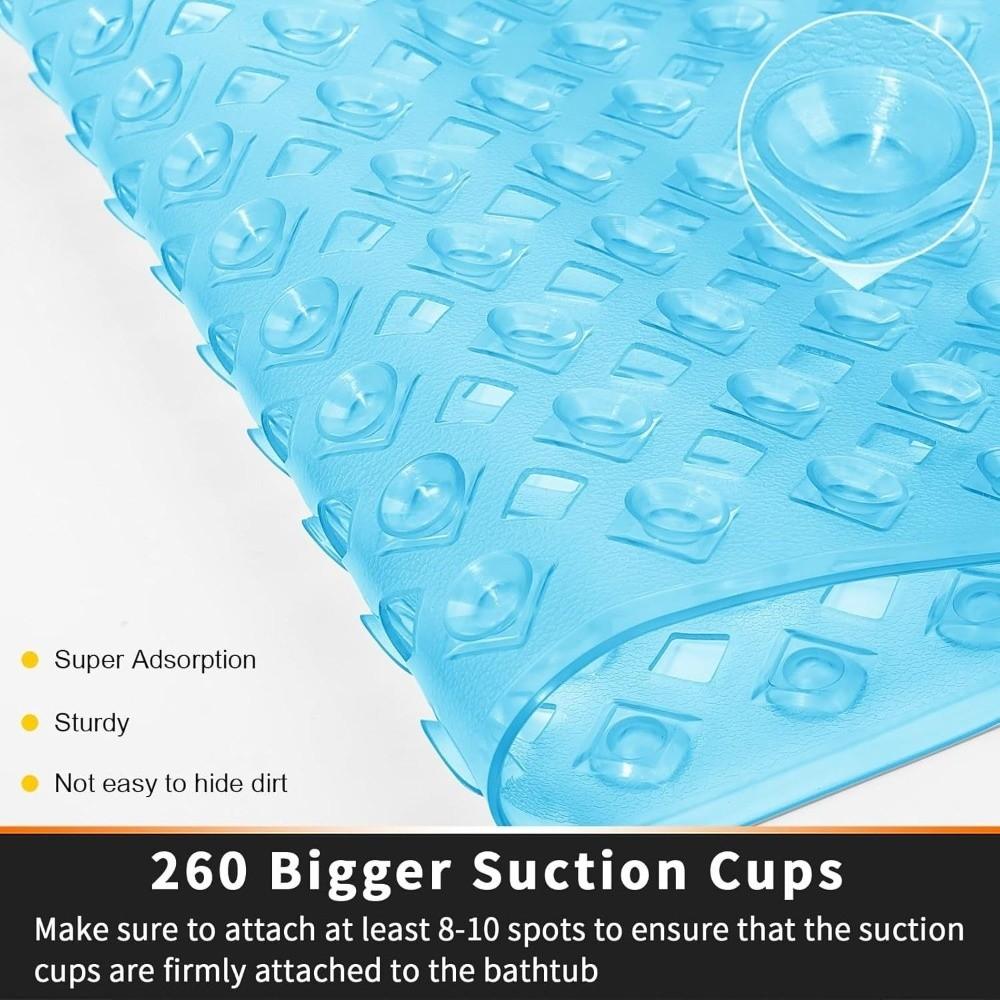 New 70x40cm Extended Bathtub Mat PVC Material Suction Cup Anti-slip Mat Water-Resistant Foldable Bathroom Mat Bathroom Use