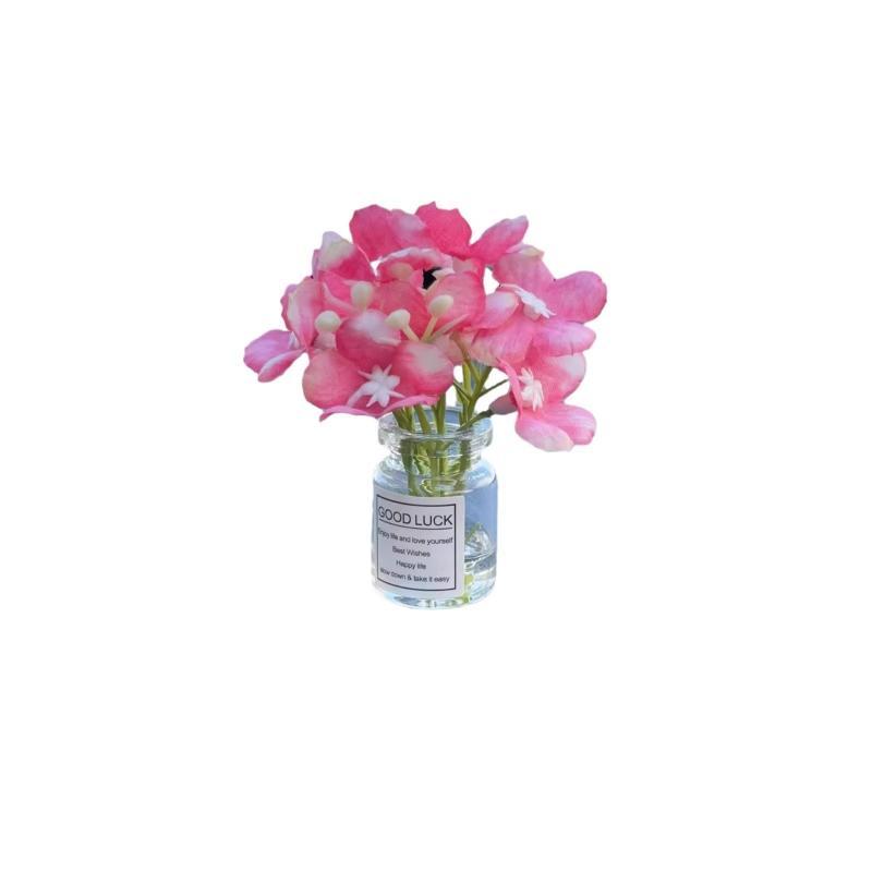 Car Center Console Air Outlet Simulated Flower Clips Ornaments Baby'S Breath Jasmine Vase For Girls Car Decorations