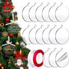 10Pcs Transparent Acrylic Christmas Hanging Decorations Safe Reusable Blank Ornaments for Festive Celebrations