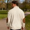 New Men's Casual Corduroy Patch Stand Collar Sweatshirt - Loose Fit Oversized Menswear