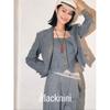 Blacknini Yinhuafu/Italian Fabric Ce Style Stripes Gold Button Suit Vest